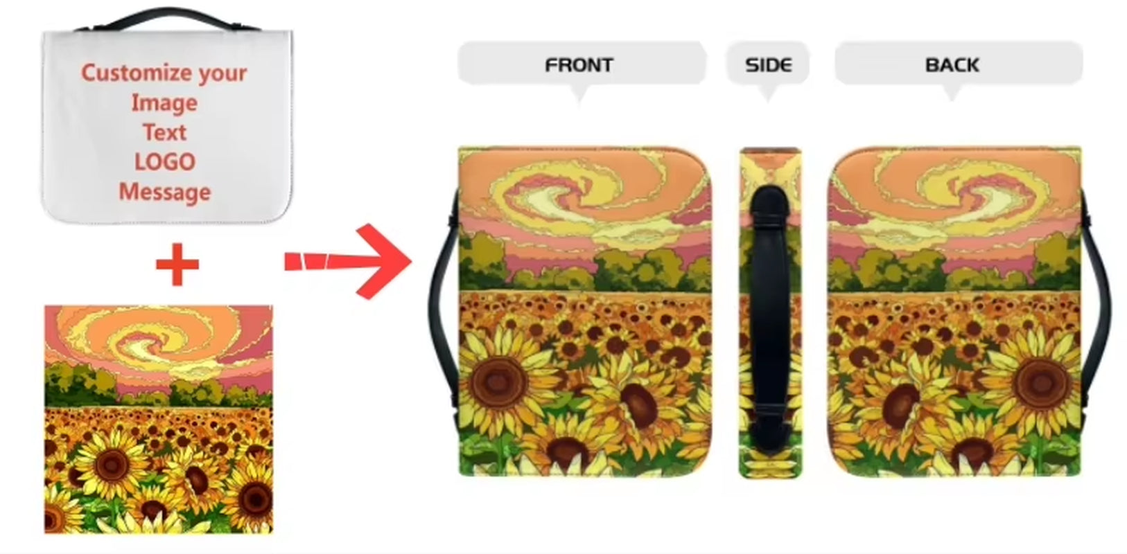 Bible Bag: Custom Praise Poetry β Leather Church Bible Cover & Study Handbag