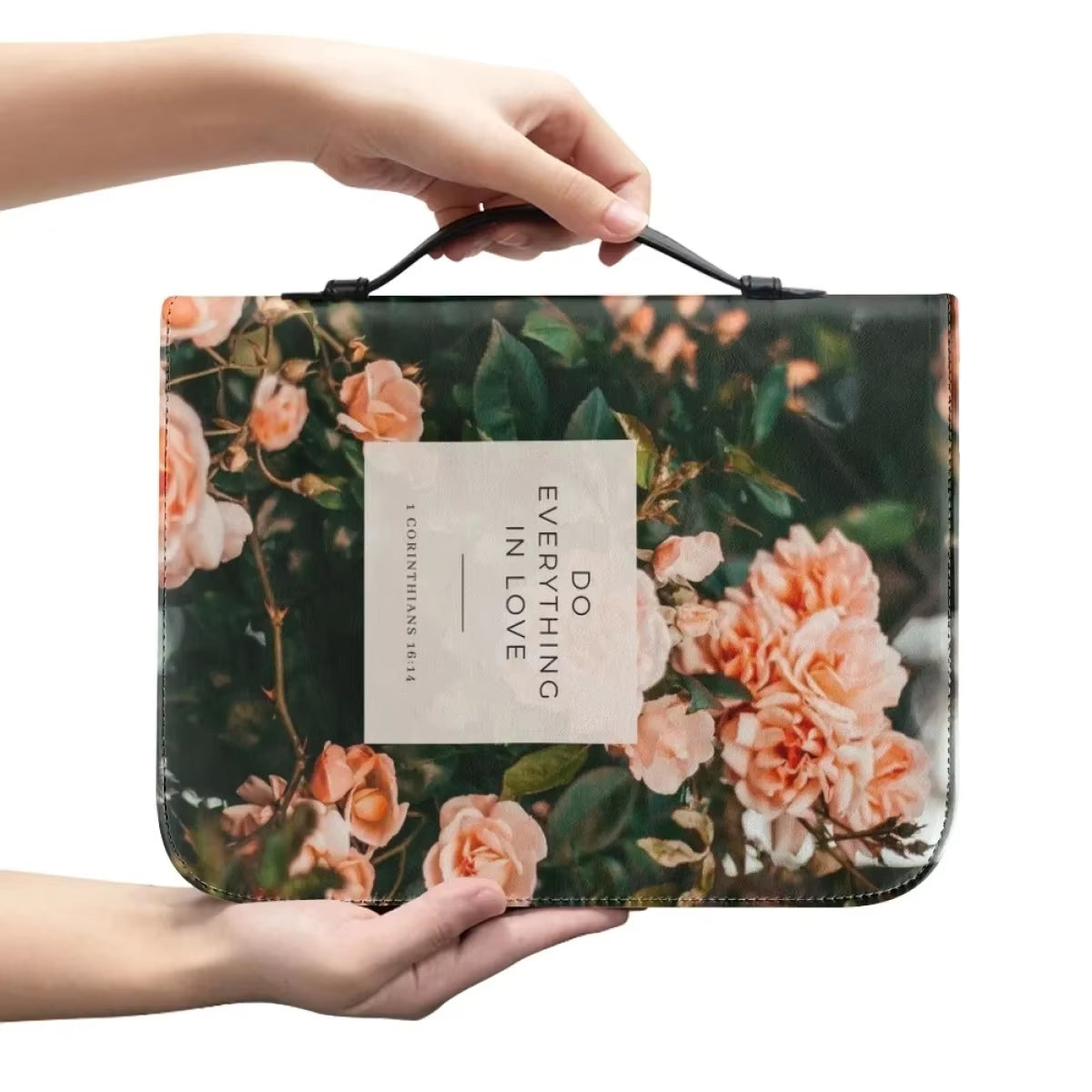 Bible Bag: Custom Praise Poetry β Leather Church Bible Cover & Study Handbag