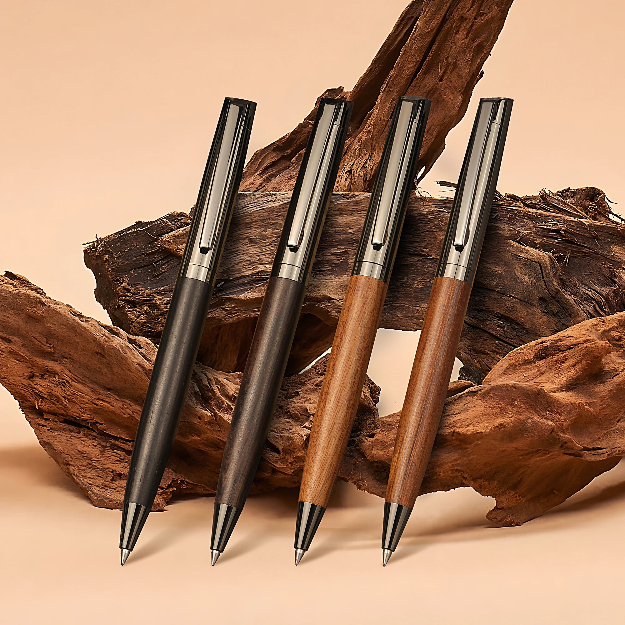 "Elegant wood and metal pen with smooth black ink flow. High-end feel, perfect for daily writing or as a thoughtful gift. Includes matching case."