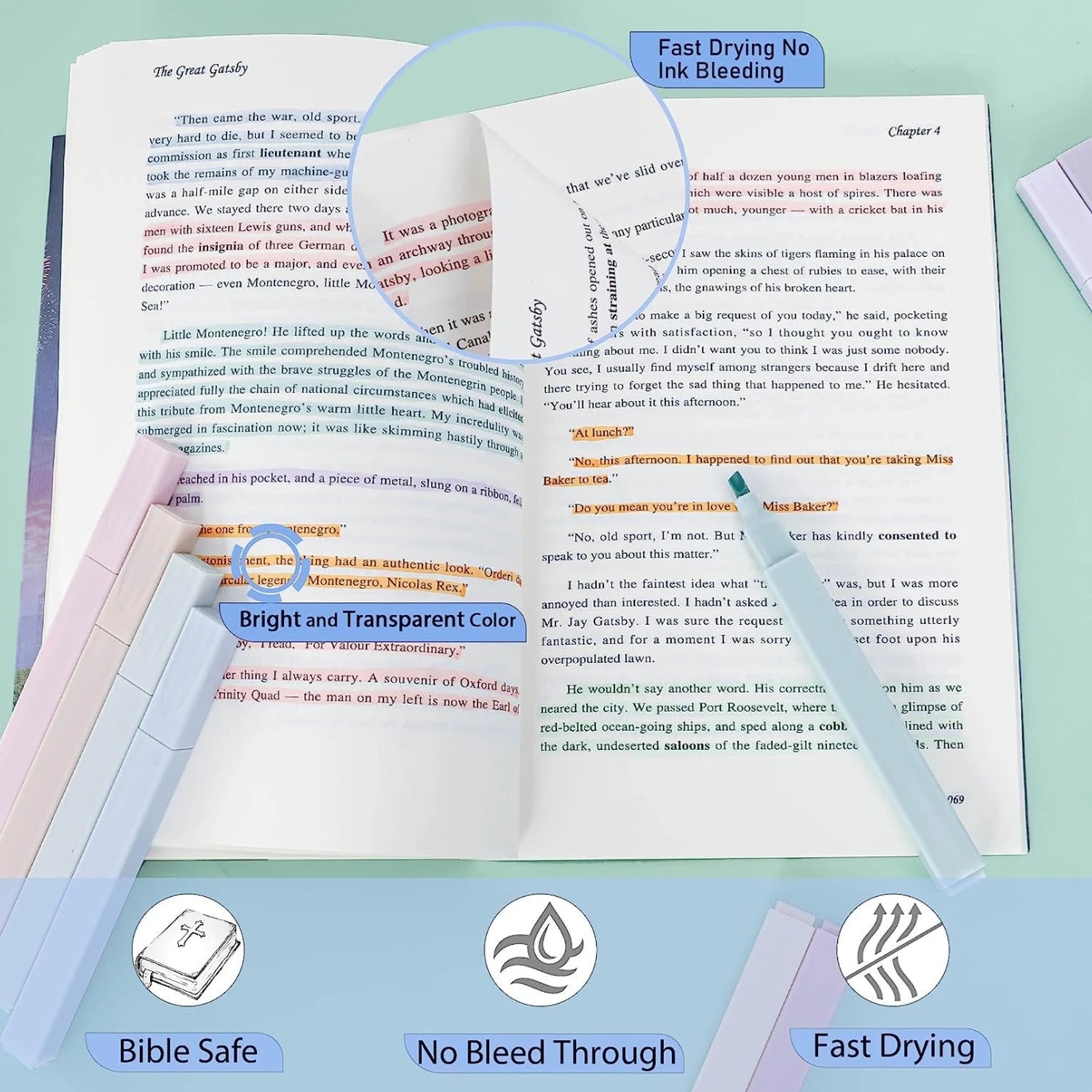 Highlighters Cute Pastel Pens 12 Colors Bible Pens No Bleed with Soft Tip Aesthetics Pens Markers Kawaii Stationary for Students