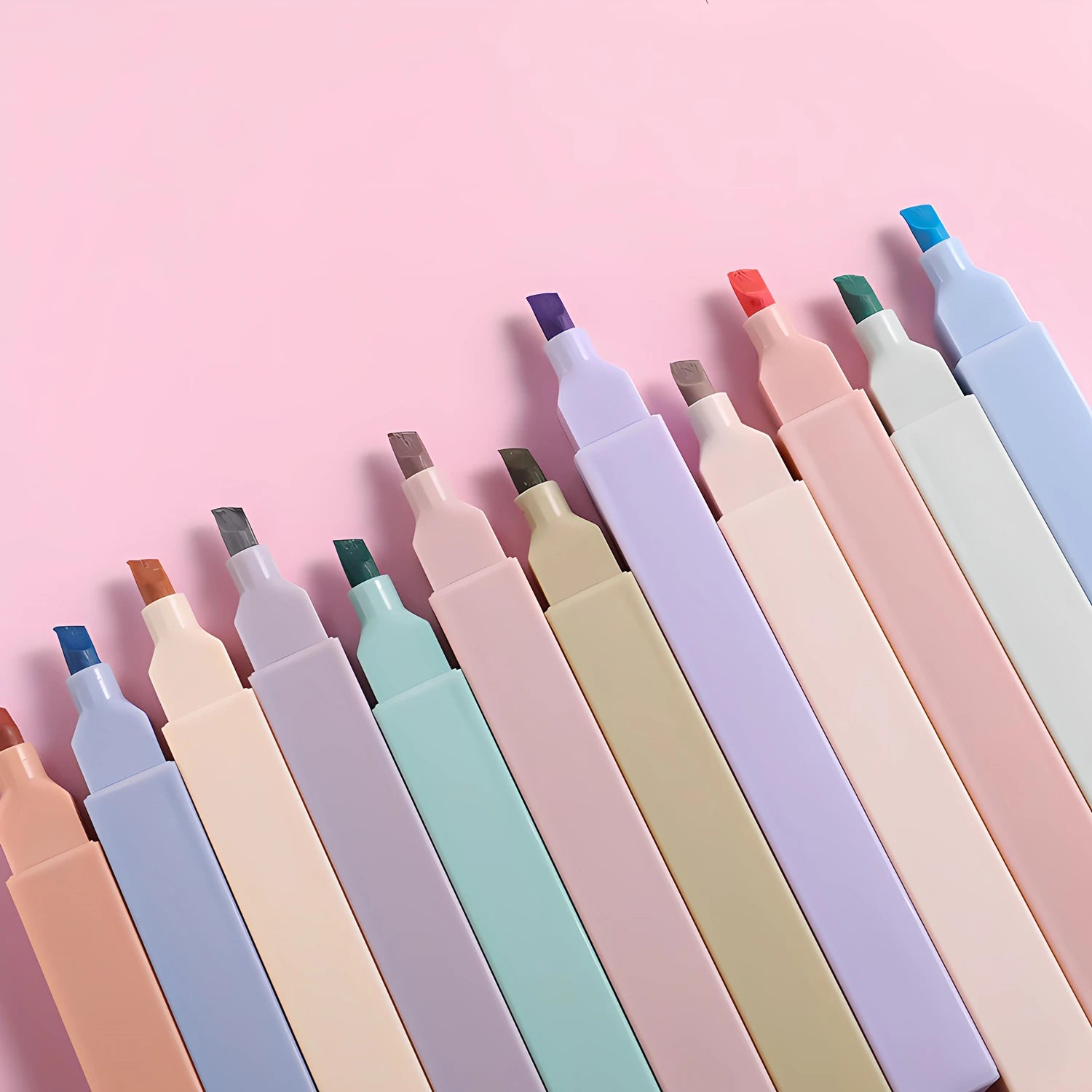 Highlighters Cute Pastel Pens 12 Colors Bible Pens No Bleed with Soft Tip Aesthetics Pens Markers Kawaii Stationary for Students