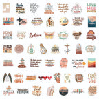 50Pcs Boho Style Jesus Christians Religion Sayings Stickers Skateboard Suitcase Graffiti Luggage DIY Bible Decals