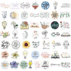 50PCS Motivational Jesus Phrase Graffiti Stickers DIY Graffiti Sticker Bible Verse Faith Decals Stationery Notebook Diary