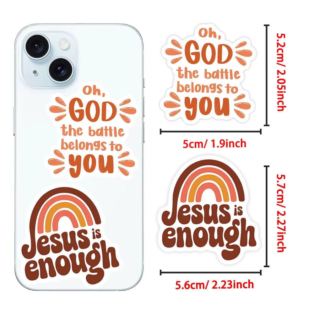 50Pcs Boho Style Jesus Christians Religion Sayings Stickers Skateboard Suitcase Graffiti Luggage DIY Bible Decals