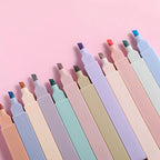 Highlighters Cute Pastel Pens 12 Colors Bible Pens No Bleed with Soft Tip Aesthetics Pens Markers Kawaii Stationary for Students