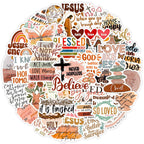 50Pcs Boho Style Jesus Christians Religion Sayings Stickers Skateboard Suitcase Graffiti Luggage DIY Bible Decals