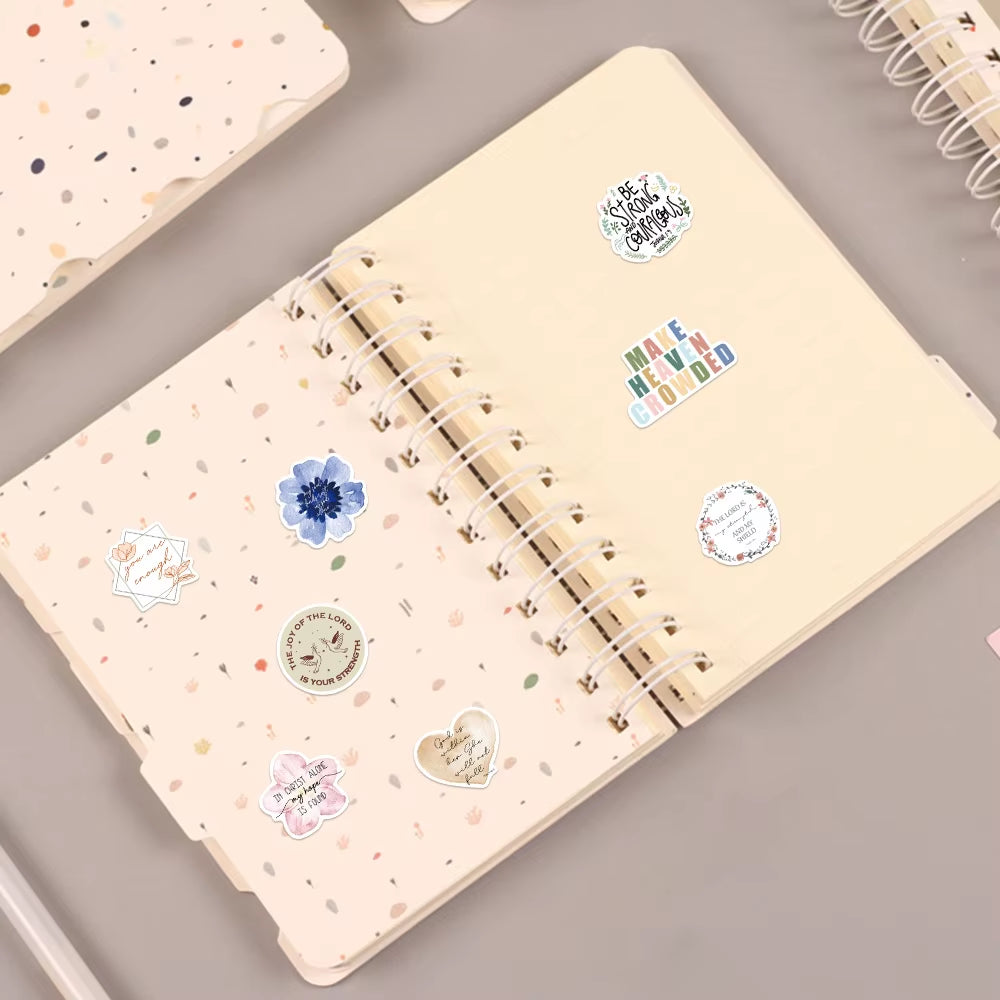 50PCS Motivational Jesus Phrase Graffiti Stickers DIY Graffiti Sticker Bible Verse Faith Decals Stationery Notebook Diary